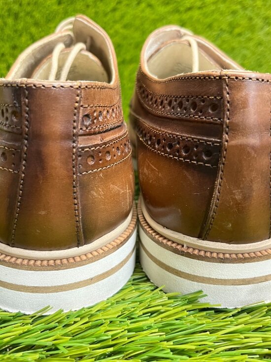 Kenneth Cole New York Vertical Mens Size 8.5 Brown Classic Oxford Cognac Shoes main image 7